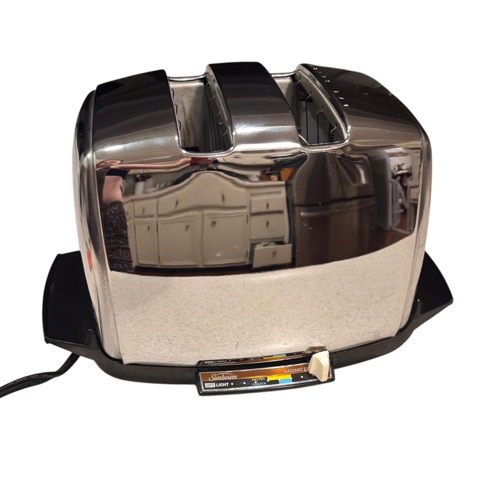Vintage Sunbeam Radiant Control Toaster 20-3 AG Chrome 2-Slice USA MADE TESTED